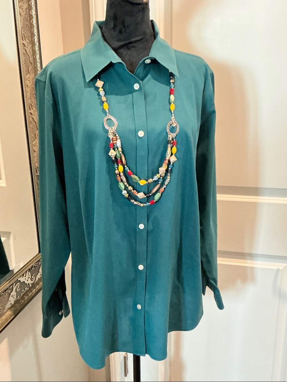 Talbots Teal Button-Down Shirt